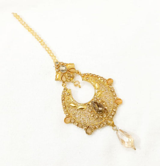 Golden Polish Bindiya with Sparkling Stones for Women