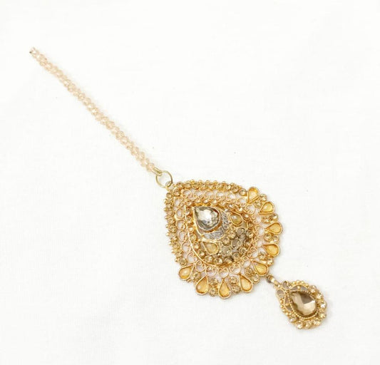 Golden Polish Bindiya for Women Wedding Eid Wear