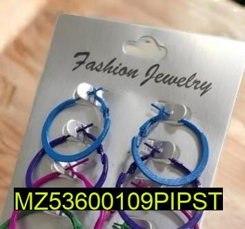 Trendy Plain Alloy Hoops Pack of 6 Colors