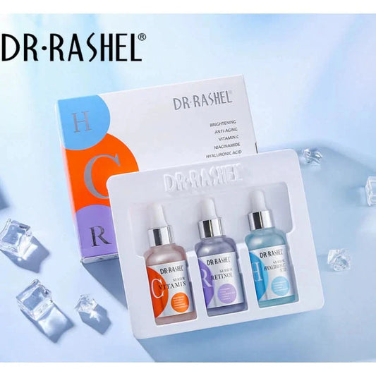DR. RASHEL Complete facial serum set Vitamin C Serum, Hyaluronic Acid Serum, Retinol serum 3 pack DRL 1616