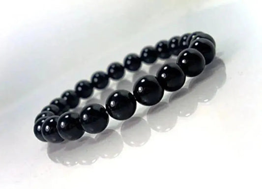 Black Bead Charm Bracelet Adjustable Unisex Daily Wear