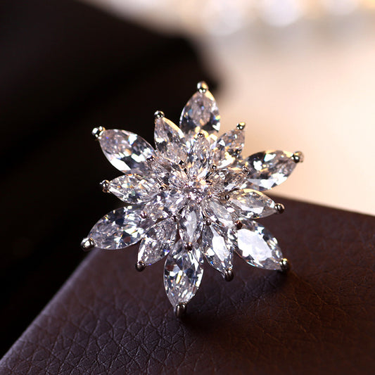 Snowflake Zircon Brooch for Women