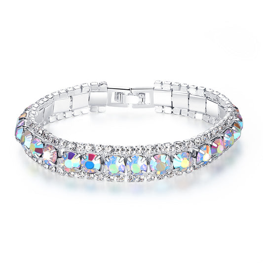 Blue Crystal Bracelet for Women Wedding Office Daily Wear