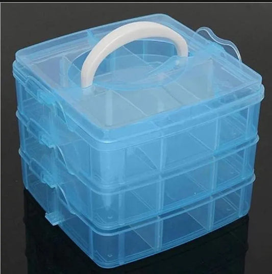 Clear Jewelry Box White Plastic for Earrings Rings Necklaces Storage