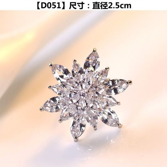 Snowflake Zircon Brooch for Women