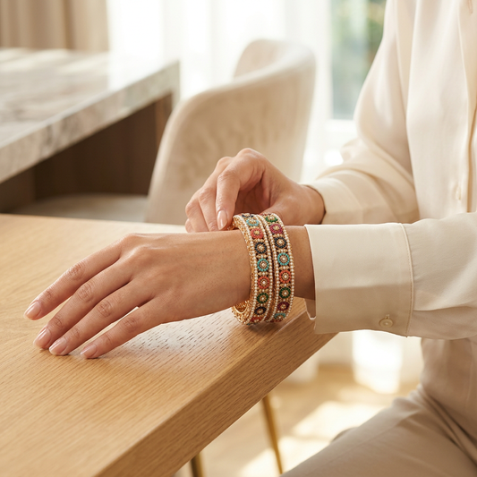 Gold Plated Noratan Bangles for Women