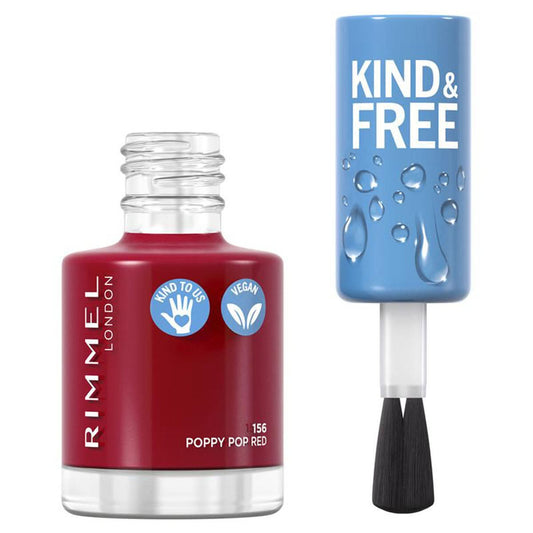 Rimmel Kind & Free - نیل پالش - 156 پوپی پوپ ریڈ